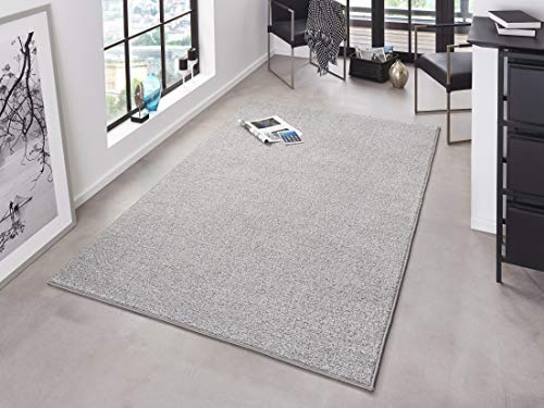 Hanse Home Pure Teppich – Wohnzimmerteppich dichter Kurzflor Robust Schlafzimmerteppich einfarbig Modern für Esszimmer, Wohnzimmer, Kinderzimmer, Flur, Schlafzimmer, Küche – Grau, 80x150cm