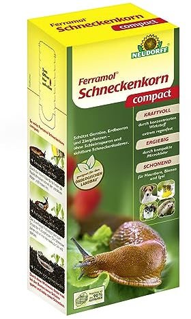 Neudorff Ferramol Schneckenkorn compact – Zuverlässiger Schneckenschutz für 280 m² an allen Gemüse-, Obst- und Zierpflanzen, extrem regenfest, 700 g