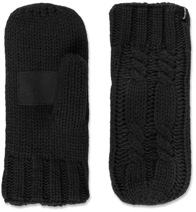 isotoner Women’s Chunky Cable Knit Cold Weather Mittens with Warm, Soft Lining
