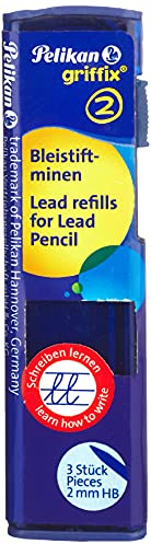Pelikan griffix Bleistiftminen für griffix Bleistift, HB, Breite: 2 mm, 3 Stück