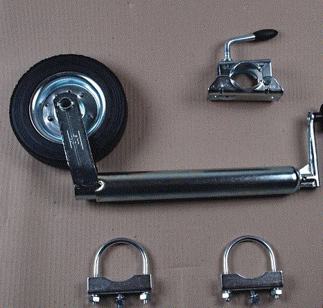 WAMO Stützrad mit Halterung und Zugrohrbefestigung