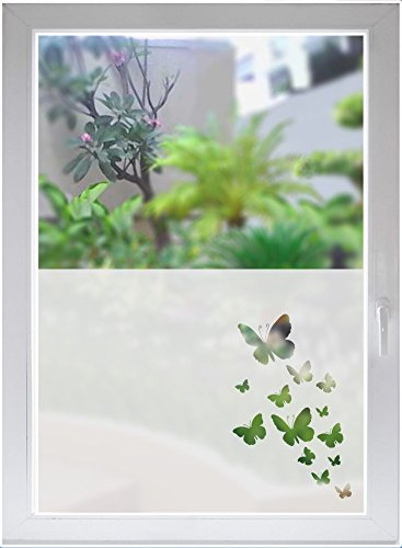 INDIGOS UG Fensterfolie Sichtschutzfolie Glasdekorfolie Schmetterlinge Butterflies satiniert Blickdicht - 500-2000 mm - Dekoration Sonnenschutz Folie - selbstklebend - matt