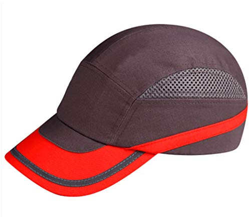 Capuchon de protection professionnel Hardcap Casque de protection pour la tête Gris/Rouge