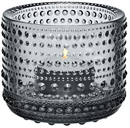 Iittala Kastehelmi 5979 Kerzenhalter, Glas, Grau, 8.1 x 8.1 x 7 cm