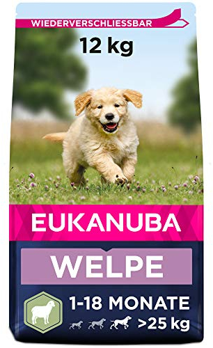 Eukanuba Welpenfutter mit Lamm & Reis für große Rassen - Trockenfutter für Junior Hunde, 12 kg