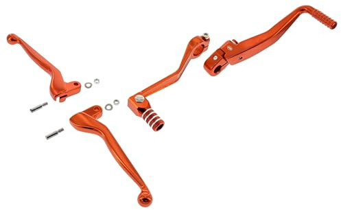 Styling - Set Orange - bestehend aus Brems- / Kupplungshebel und Kickstart- / Fußschalthebel + Schrauben