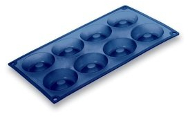 Moule à mini savarins 8 parts - 100% silicone - Ø 6,5cm par savarin, hauteur ...