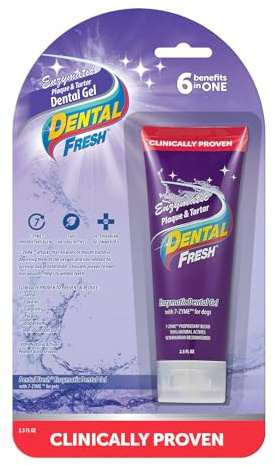 Dental Fresh Enzymatic Gel for Dogs, Dog Toothpaste – Dog Essentials for Dog Teeth Cleaning