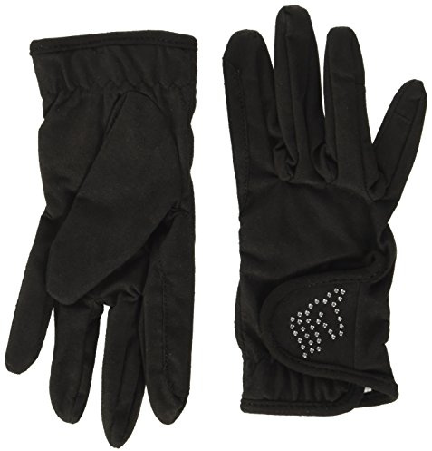 Pfiff 102120 Kinder Handschuhe, Kinderhandschuhe Reithandschuhe, schwarz 12 Jahre