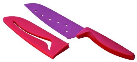 KUHN RIKON 22392 Messer Küchenmesser Colori 2 Santokumesser rot klein 24 cm m. Klingenschutz