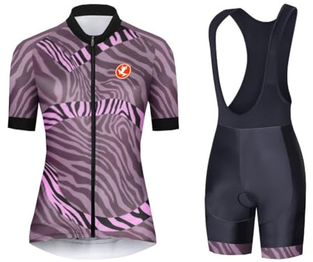 UGLY FROG Radtrikot Kurzarmanzug Atmungsaktiv Damen Sommer Schnell trocknend Radsport Set Gel gepolsterte Trägerhose