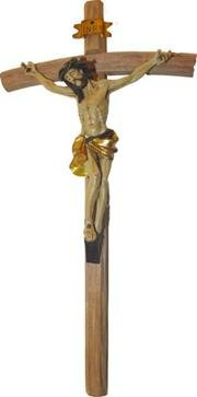 Kreuz Kruzifix in Gold, Höhe 35cm, handbemalen