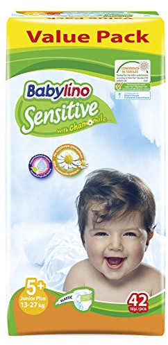 Pannolini Babylino Sensitive ECONOMY: Taglia 5+ - da 13 a 27 Kg./ 42 PCS