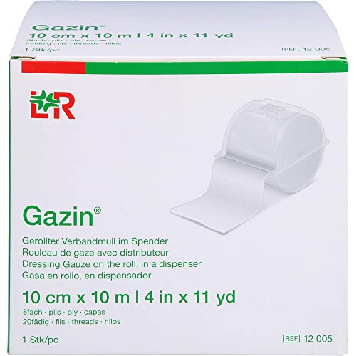 Gazin Gerollter Verbandmull im Spender 10 cm x 10 m 8fach, 1 St. Verband