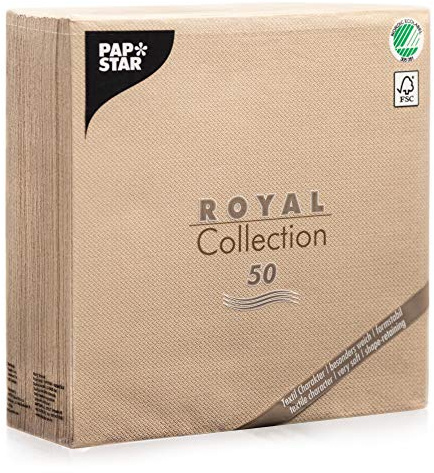 Servietten, hochwertig, Leinen-Gefühl, Royal Collection, 40 cm, sandfarben, 50 Stück