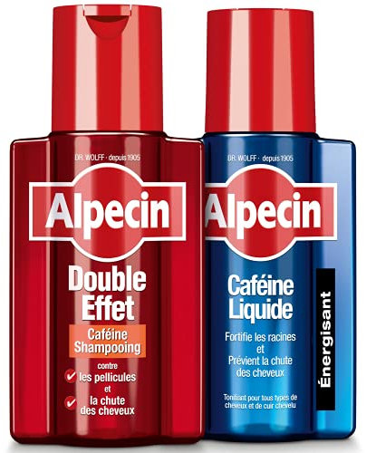Alpecin Shampoo y Loción Anticaida y Anticaspa 2x 200 ml | Champú Doble Efecto y Cafeina Liquida | Champu anticaida y anticaspa hombre | Locion anticaida cabello hombre