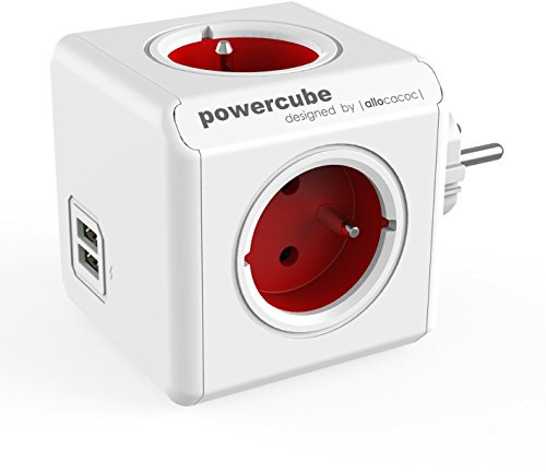 Allocacoc PowerCube Original USB Type E Extensions de Puissance (Rouge)