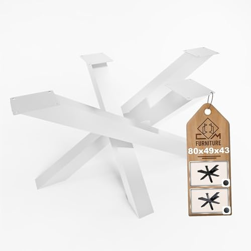 CM Furniture Gambe Tavolo Bianco Altezza 43 cm Struttura del Tavolo in Ferro Orion Design SPIDER Ragno Piede Piedi Acciaio Inox Gamba Solida per Tavolino da Caffè del Salone Basamento Tavolino DIY