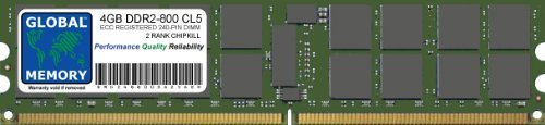 4GB DDR2 800MHz PC2-6400 240-PIN ECC REGISTRADO DIMM (RDIMM) Memoria RAM para SERVIDORES/Estaciones DE Trabajo/Placas Base (4 Rank Non-CHIPKILL)