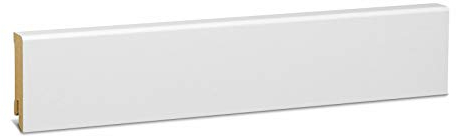 KGM Sockelleiste Modern – Weiß folierte MDF Fußbodenleiste – Maße: 2400 x 16 x 58 mm – 1 Stück
