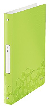 Leitz 42580064 Ringbuch WOW, A4, PP, 4 Ringe, 25 mm, grün metallic