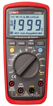Uni-T UT-139A Multímetro Digital Trms Autorange Ncv, Rojo