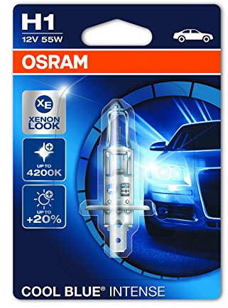 Osram COOL Blue Intense H1, Halogen-Scheinwerferlampe, 64150CBI-01B, 12V PKW, Einzelblister (1 Stück)