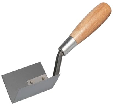 Bon Inside Corner Trowel 2 x 2 with 3 Stainless Steel Blade and Wood Handle – for Finishing Corners Around Windows, Doors, and Decorative Grooves