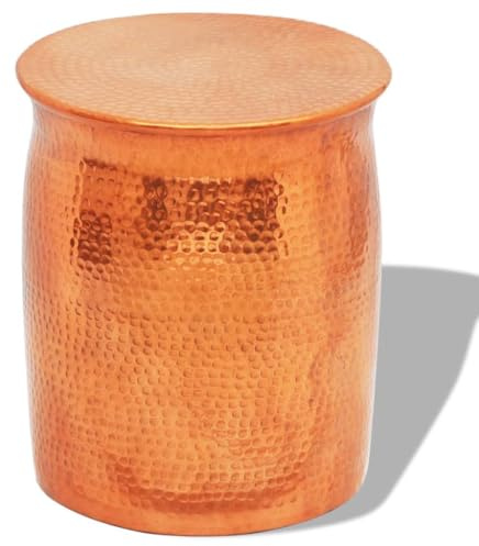 vidaXL Hocker/Beistelltisch aus gehämmertem Aluminium Kupferfarben