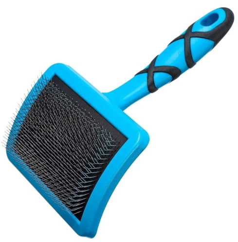 GROOM PROFESSIONAL Curved Firm Slicker Dog Brush - Dog Grooming Brush - Dematting Brush for Dogs - Long & Short Pins - Perfect for Removing Matts & Tangles - Professional Quality - Large