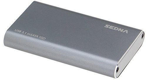 SEDNA - USB3.1 (GEN II) mSATA SSD (10Gbps) External Enclosure, Space Grey Aluminium, Super slim size (SSD not included)