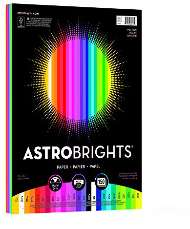 Neenah Paper Astrobrights Color Paper, 8.5” x 11”, 24 lb/89 gsm, Spectrum 25-Color Assortment, 150 Sheets (80933-01)