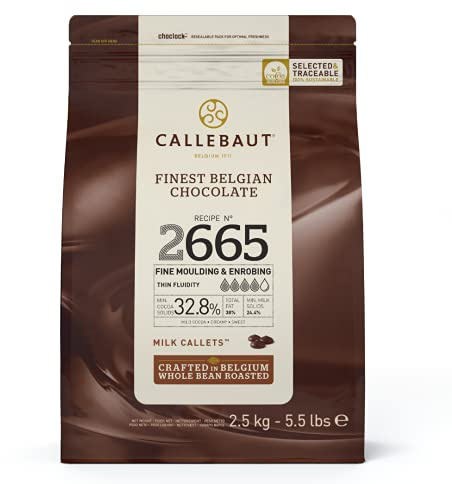 CALLEBAUT Receipe No. 2665 - Kuvertüre Callets, Vollmich Schokolade, 32,8 % Kakao 1 x 2500 G