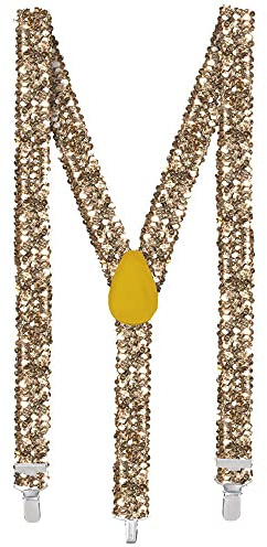 Boland - Bretelles avec paillettes, longueur totale 75 cm avec clips métalliques, porte-pantalon, accessoire de costume pour carnaval, fête à thème ou JGA