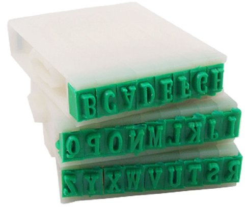 sourcing map Kunststoff Gummi abnehmbare Briefmarke 26-Buchstaben Englisch Alphabet A-Z Stempel Set Grün für Karte Tag Scrapbook Handwerk machen Lehre