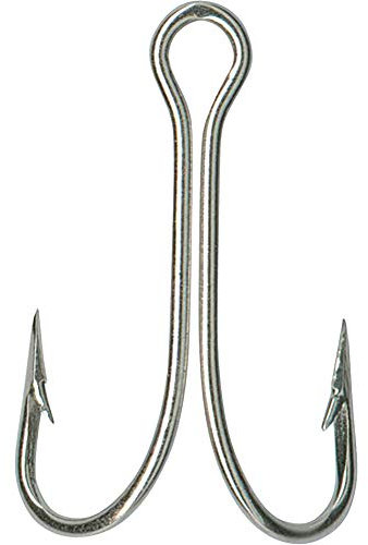 Mustad Doppelhaken - Nickel 6, 2 Stück, Metall, Gebogene Spitze, Klassisch
