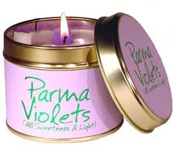 Lily Flame Scented Candle Tin Parma Violet