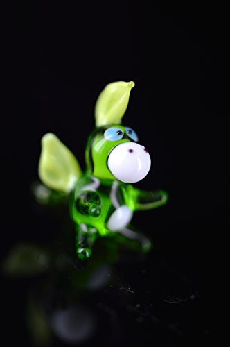 basticks Drache Mini Grün 2 - Miniatur Figur aus Glas grüner Drachen - Deko Setzkasten Vitrine