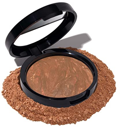LAURA GELLER NEW YORK Award-Winning Baked Balance-n-Brighten Color Correcting Powder Foundation - Toffee - Buildable Light to Medium Coverage - Demi-Matte Natural Finish