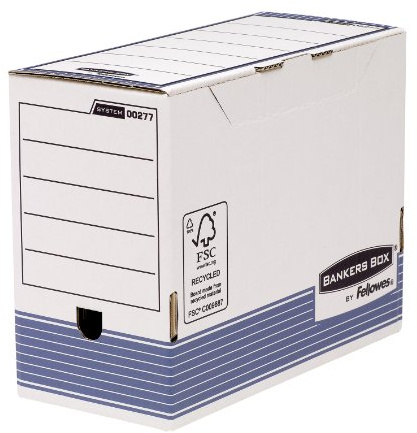 BANKERS BOX - Boite d’Archives System A4 150 Mm - Rangement - Carton Recyclé - Blanc Bleu - 10 Unités
