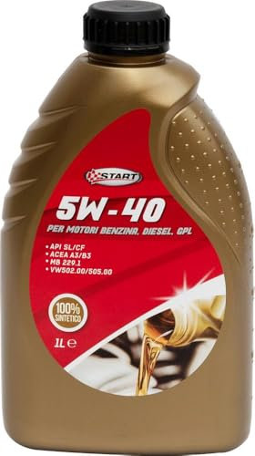 Start Olio Motore 5w 40 Diesel e Benzina Sint Drive, Tanica 1 Litro, Olio 5w40 Benzina e Diesel, Olio motore 5w40 sintetico protezione usura e elevate prestazioni, Made in Italy