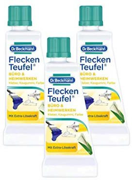 Dr. Beckmann Fleckenteufel Büro & Heimwerken | speciell fläckborttagare för lim, färg och tuggummi | 50 ml (3 stycken)