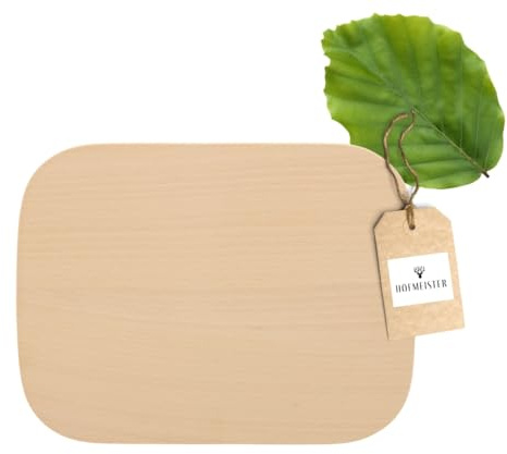 HOFMEISTER® Frühstücksbrett aus heimischem Holz, hochwertige Handarbeit, stabiles Brotzeitbrett, schnittfestes Holzbrettchen 24 x 18 x 1,6 cm (1 im Set)