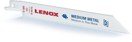 Lenox Tools 20567-S618R Bi-Metall-Säbelsägeblatt, Edelstahl, 6-inch, 18 TPI
