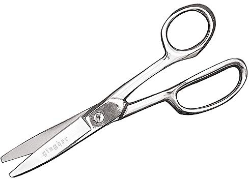Gingher Utility Shears with Protective Sheath - 8 Stainless Steel Fabric Scissors - Blunt-Tip Knife Edge Fabric Shears - Silver