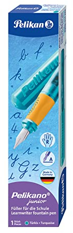 Pelikan 924886 Füller Pelikano Junior für Rechtshänder, Feder A, 1 Set, türkis