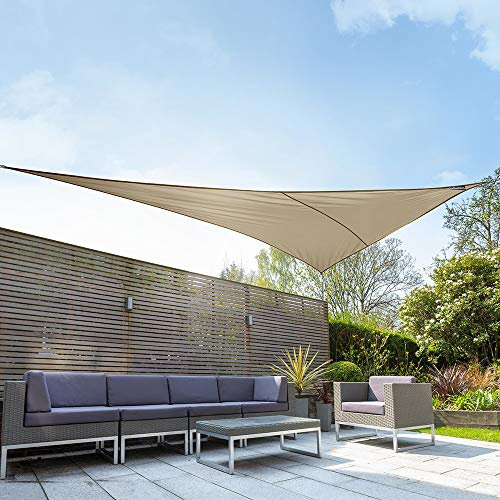 Kookaburra Waterproof Garden Sun Shade Sail Canopy in Mocha 98% UV Block (6m x 4.2m Right Angle Triangle)