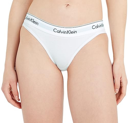 Calvin Klein - Women's Underwear - Bikini Brief - Modern Cotton - Medium Rise Waist - Signature Waistband Elastic - White - XS