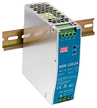MEAN WELL NDR-120-24 Single Output Industrial DIN Rail Power Supply, 24 Volts 5 Amps 120 Watts