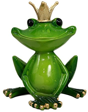 Ebros Gift Kiss A Frog Prince Charming with Crown Decorative Figurine 4.5 H Collectible Frogs Toad Toads Royalty Fairy Tale Sculpture